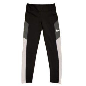 Nike Trophy Training Yoga Leggings Pants Black Gray White Girl's Small Pre-owned